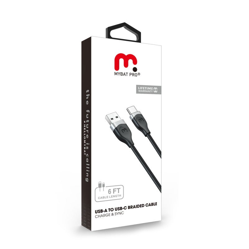 MyBat Pro USB - A to USB - C Braided Cable (L=6 FT)MyBat Pro