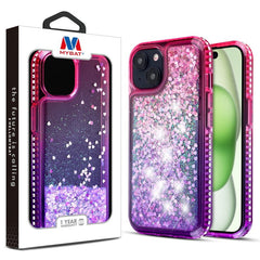MyBat Quicksand Glitter with Diamonds Protector Cover for Apple iPhone 15 Plus (6.7)iPhone 15 Plus
