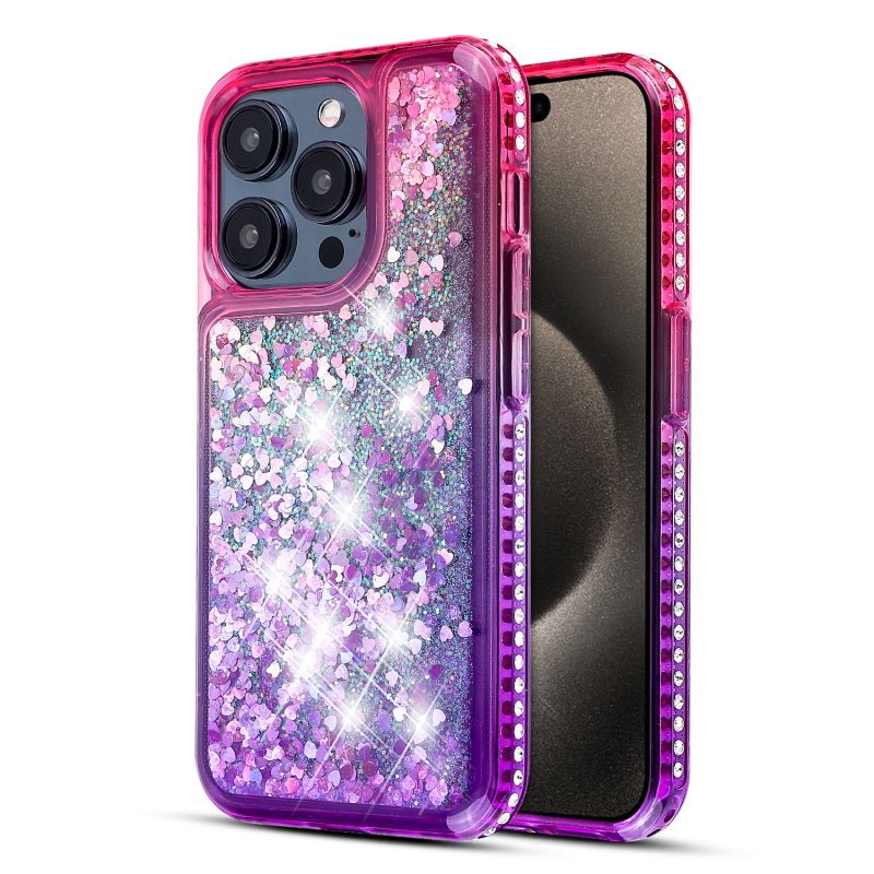 MyBat Quicksand Glitter with Diamonds Protector Cover for Apple iPhone 15 Pro (6.1)iPhone 15 Pro