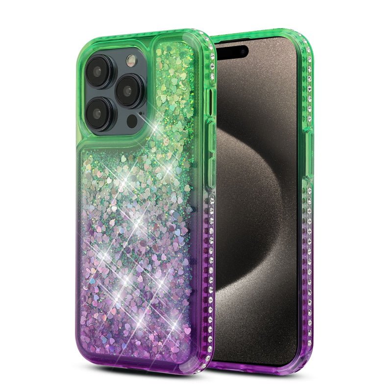 MyBat Quicksand Glitter with Diamonds Protector Cover for Apple iPhone 15 Pro Max (6.7)iPhone 15 Pro Max