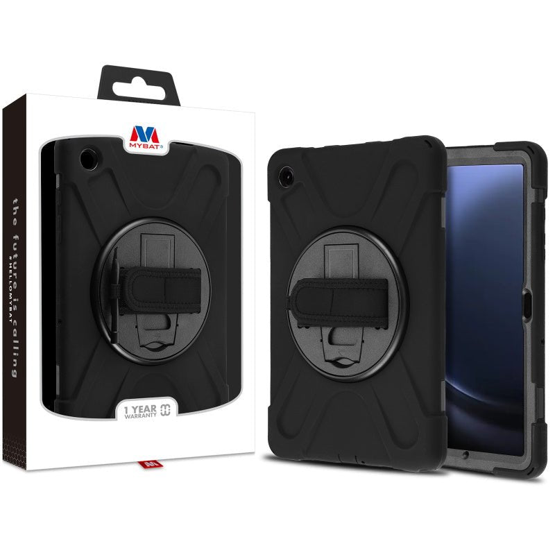 MyBat Rotatable Stand Protector Case (with Wristband) for Samsung Galaxy Tab A9+ 5G - Black / BlackGalaxy Tab A9