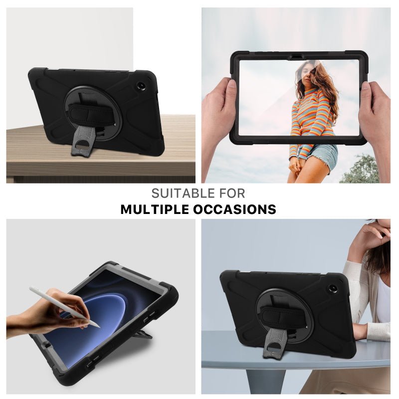 MyBat Rotatable Stand Protector Case (with Wristband) for Samsung Galaxy Tab A9+ 5G - Black / BlackGalaxy Tab A9