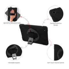 MyBat Rotatable Stand Protector Case (with Wristband) for Samsung Galaxy Tab A9+ 5G - Black / BlackGalaxy Tab A9