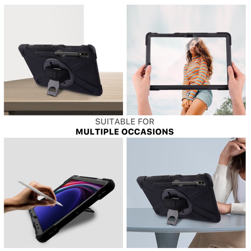 MyBat Rotatable Stand Protector Case (with Wristband) for Samsung Galaxy Tab S9+ / Galaxy Tab S10+Galaxy Tab S9+