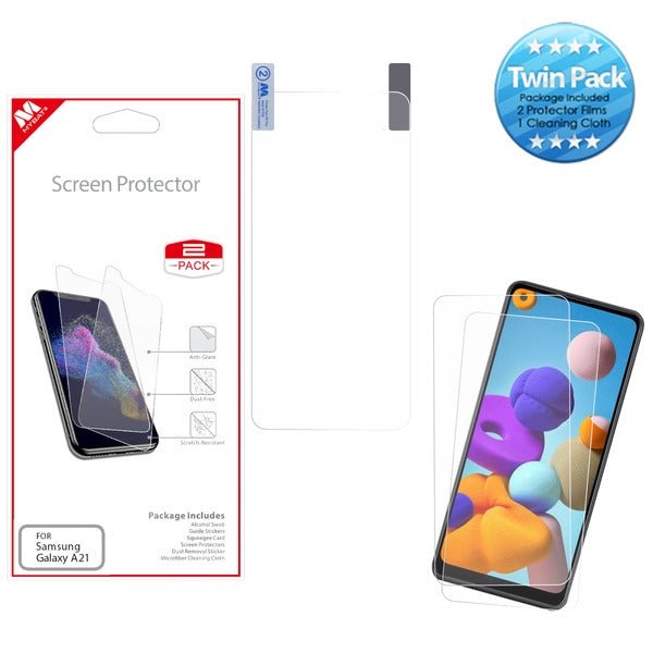 MyBat Screen Protector Twin Pack for Samsung Galaxy A21 - ClearMyBat Pro