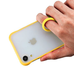 MyBat Slim Frosty Protective Case (with Yellow Lanyard) for Apple iPhone XR - Semi Transparent White Frosted / Yellow