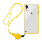 MyBat Slim Frosty Protective Case (with Yellow Lanyard) for Apple iPhone XR - Semi Transparent White Frosted / Yellow