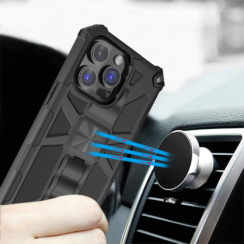 MyBat Pro Sturdy Hybrid Protector Cover (with Stand) for Apple iPhone 14 Pro (6.1) - Black / BlackiPhone 14 Pro