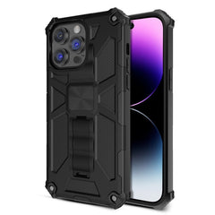 MyBat Sturdy Hybrid Protector Cover (with Stand) for Apple iPhone 14 Pro (6.1) - Black / Black