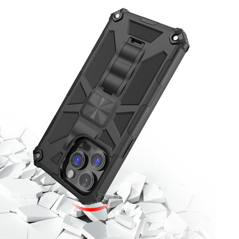 MyBat Pro Sturdy Hybrid Protector Cover (with Stand) for Apple iPhone 14 Pro (6.1) - Black / BlackiPhone 14 Pro