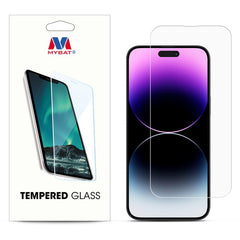 MyBat Tempered Glass Screen Protector (2.5D) for Apple iPhone 14 Pro (6.1) - ClearMyBat Pro