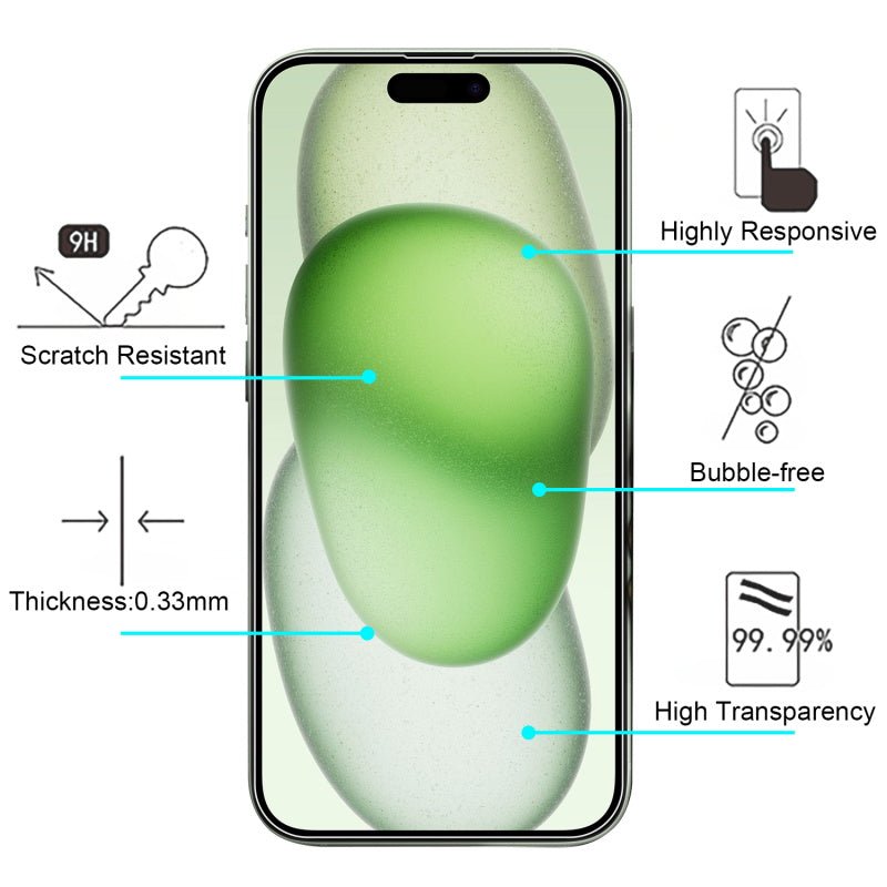 MyBat Tempered Glass Screen Protector (2.5D) for Apple iPhone 15 Plus (6.7) - ClearMyBat Pro