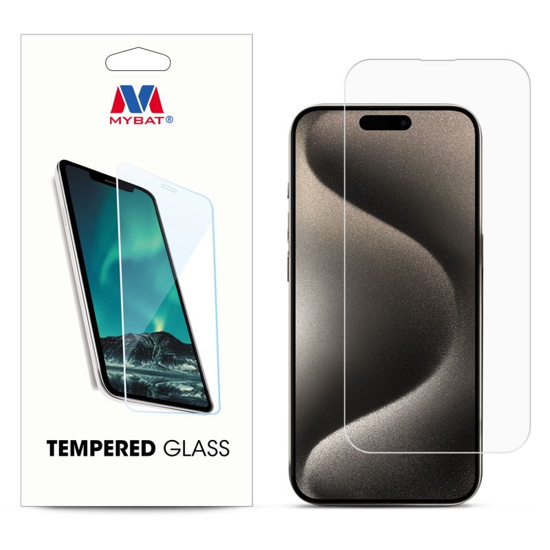 MyBat Tempered Glass Screen Protector (2.5D) for Apple iPhone 15 Pro Max (6.7) - CleariPhone 15 Pro Max