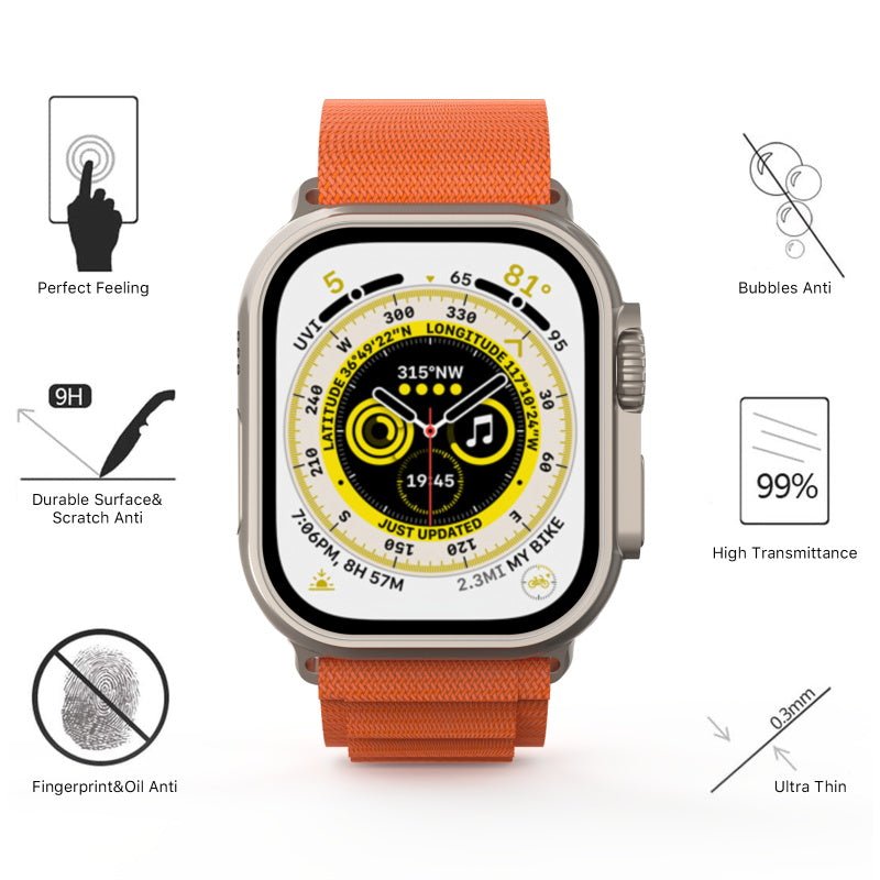 MyBat Tempered Glass Screen Protector (2.5D) for Apple Watch Ultra 49mm / Watch Ultra 2 49mm - ClearMyBat Pro