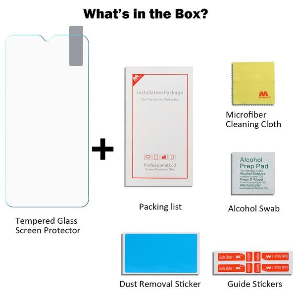 MyBat Tempered Glass Screen Protector (2.5D) for Samsung Galaxy A10E - ClearMyBat Pro