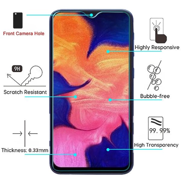 MyBat Tempered Glass Screen Protector (2.5D) for Samsung Galaxy A10E - ClearMyBat Pro
