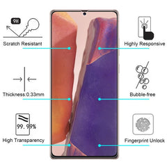 MyBat Tempered Glass Screen Protector (Fingerprint Unlock) (2.5D) for Samsung Galaxy Note 20 - ClearMyBat Pro