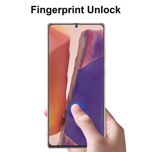 MyBat Tempered Glass Screen Protector (Fingerprint Unlock) (2.5D) for Samsung Galaxy Note 20 - ClearMyBat Pro
