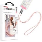 MyBat Tether Crossbody Strap + USB - C Charging Cable(L=4.2 FT) - PinkMyBat Pro