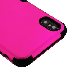 MyBat TUFF Series Case for Apple iPhone XS Max - Rubberized Teal Green / Electric Pink