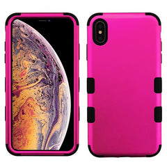 MyBat TUFF Series Case for Apple iPhone XS Max - Rubberized Teal Green / Electric Pink