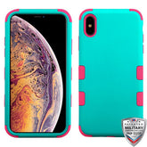 MyBat TUFF Series Case for Apple iPhone XS Max - Rubberized Teal Green / Electric Pink