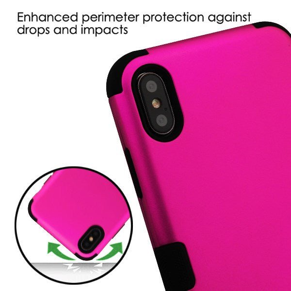 MyBat TUFF Series Case for Apple iPhone XS Max - Rubberized Teal Green / Electric Pink