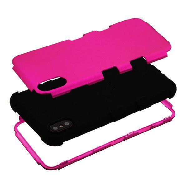 MyBat TUFF Series Case for Apple iPhone XS Max - Rubberized Teal Green / Electric Pink