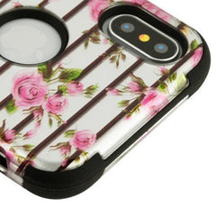 MyBat TUFF Series Case for Apple iPhone XS/X - Pink Fresh Roses (2D Silver)iPhone XS/X