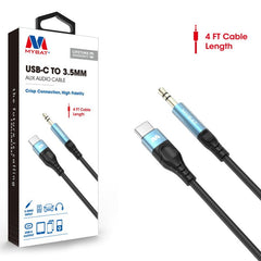 MyBat USB - C to 3.5mm Male Audio Cable (L=4 FT) - BlackMyBat Pro