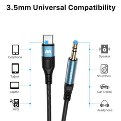 MyBat USB - C to 3.5mm Male Audio Cable (L=4 FT) - BlackMyBat Pro