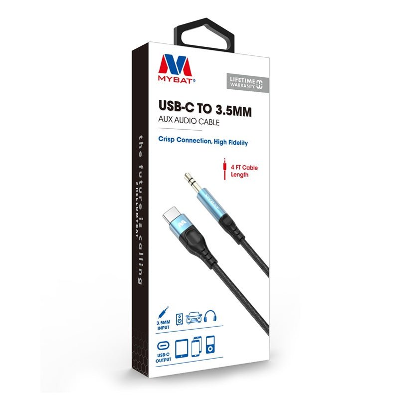 MyBat USB - C to 3.5mm Male Audio Cable (L=4 FT) - BlackMyBat Pro