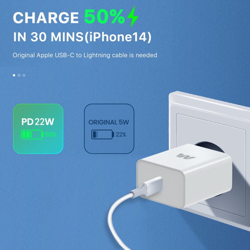 MyBat USB - C Wall Charger (22W Power Delivery) - WhiteMyBat Pro
