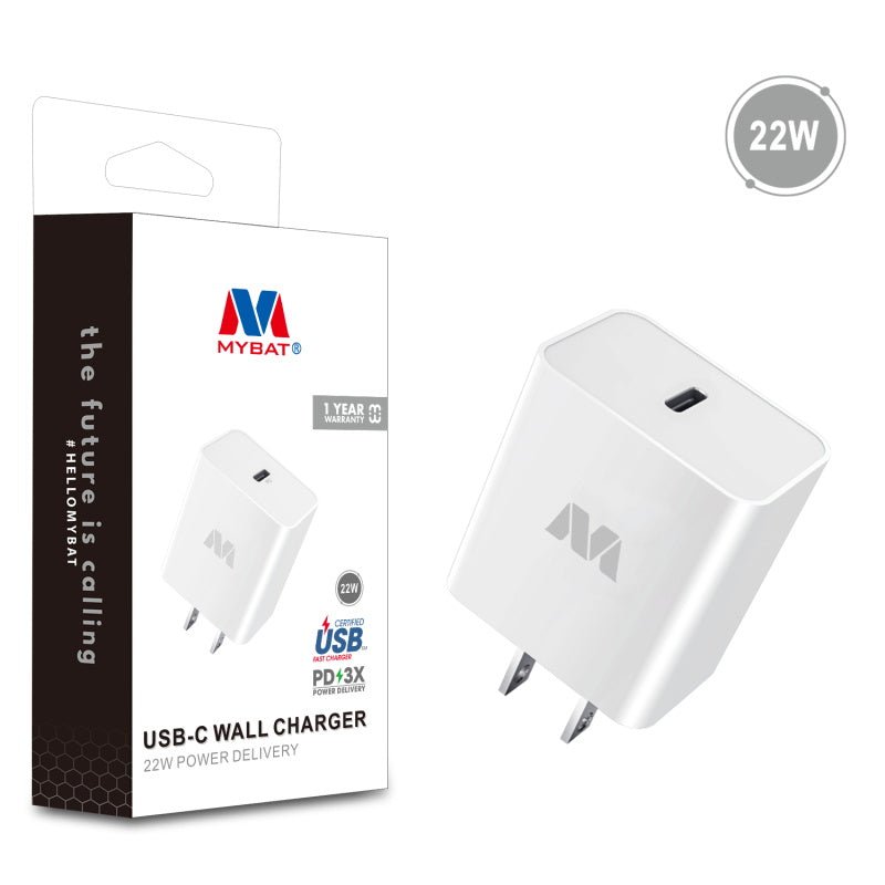 MyBat USB - C Wall Charger (22W Power Delivery) - WhiteMyBat Pro