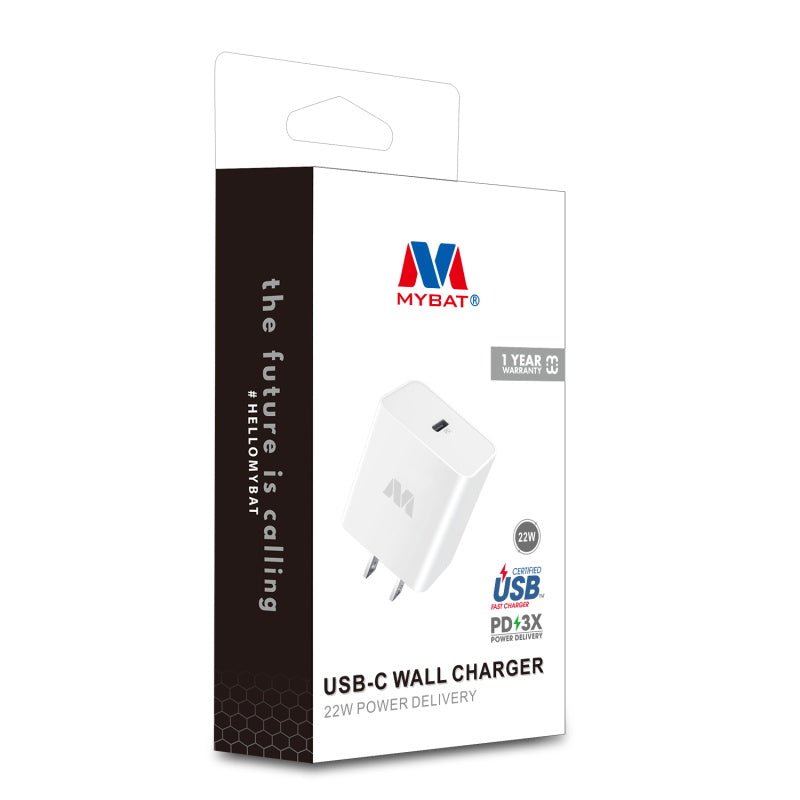 MyBat USB - C Wall Charger (22W Power Delivery) - WhiteMyBat Pro