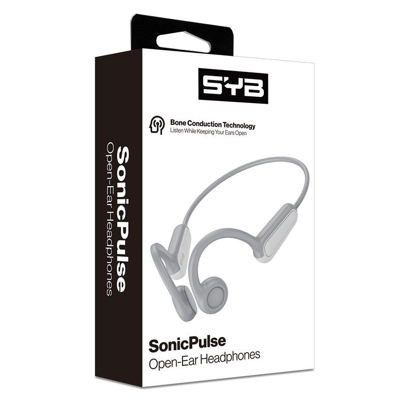 SYB SonicPulse Open - Ear Bone Conduction Headphones - GrayMyBat Pro