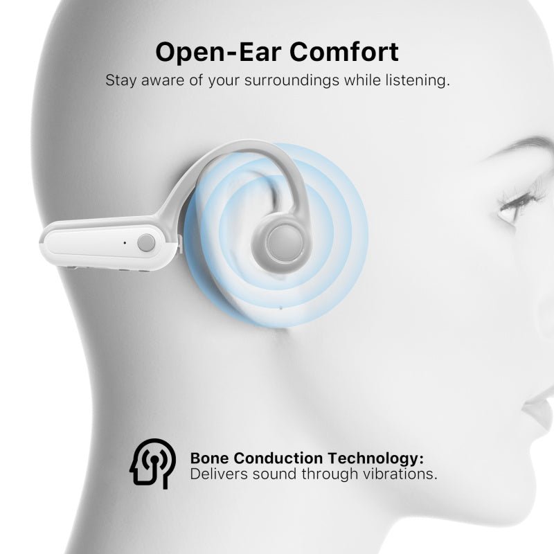 SYB SonicPulse Open - Ear Bone Conduction Headphones - GrayMyBat Pro
