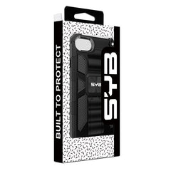 SYB Sturdy Hybrid Protector Cover (with Stand) for Apple iPhone SE (2022) / SE (2020) - Black / BlackMyBat Pro