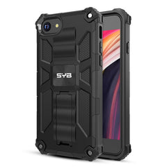 SYB Sturdy Hybrid Protector Cover (with Stand) for Apple iPhone SE (2022) / SE (2020) - Black / BlackMyBat Pro