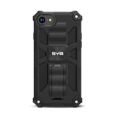 SYB Sturdy Hybrid Protector Cover (with Stand) for Apple iPhone SE (2022) / SE (2020) - Black / BlackMyBat Pro