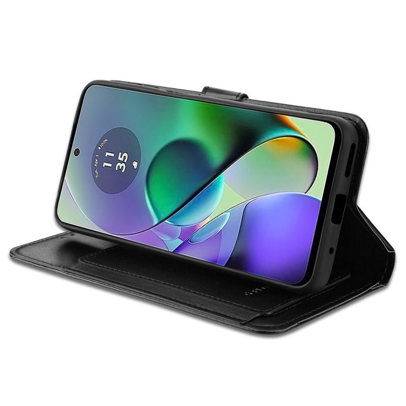 SYB Wallet Folio Case for Motorola Moto G Play 4G (2024) - Black / BlackMoto G Play 4G 2024