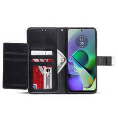 SYB Wallet Folio Case for Motorola Moto G Play 4G (2024) - Black / BlackMoto G Play 4G 2024