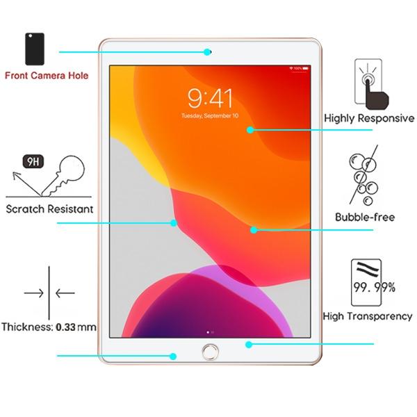 Full Coverage Tempered Glass Tablet Screen ProtectoriPad 10.2 2021 / 2020 / 2019