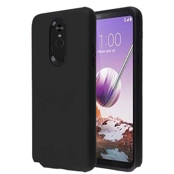 MyBat Fuse Hybrid Protector Cover for LG Stylo 5 - Rubberized Black / Black