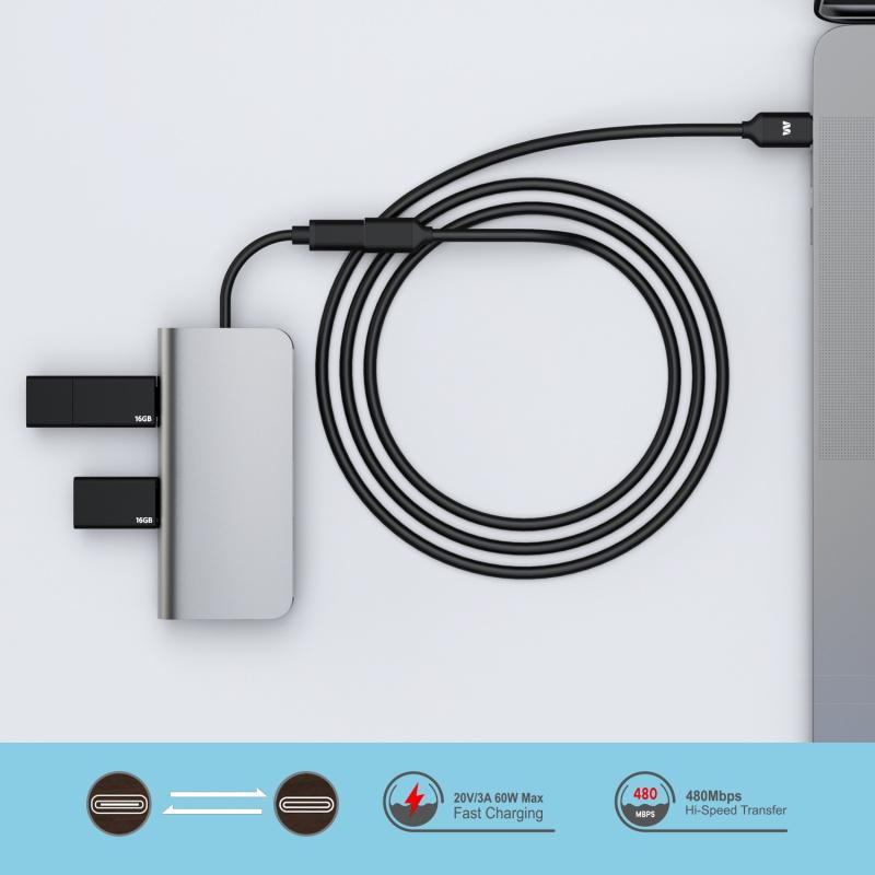 USB - C Male to USB - C Female Adapter Extension Cable (5FT)MyBat