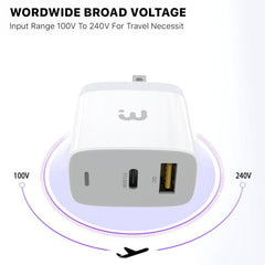 30W Power Delivery Dual Port Wall ChargerMyBat Pro