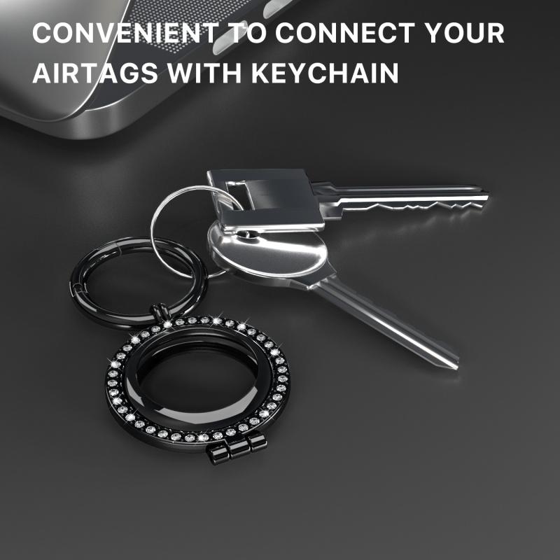 Rhinestone Key Ring CaseApple
