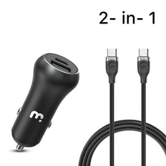 2 - in - 1 Dual Port Fast Charging Car Charger with 6ft USB - C CableMyBat Pro