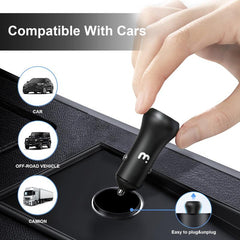 2 - in - 1 Dual Port Fast Charging Car Charger with 6ft USB - C CableMyBat Pro