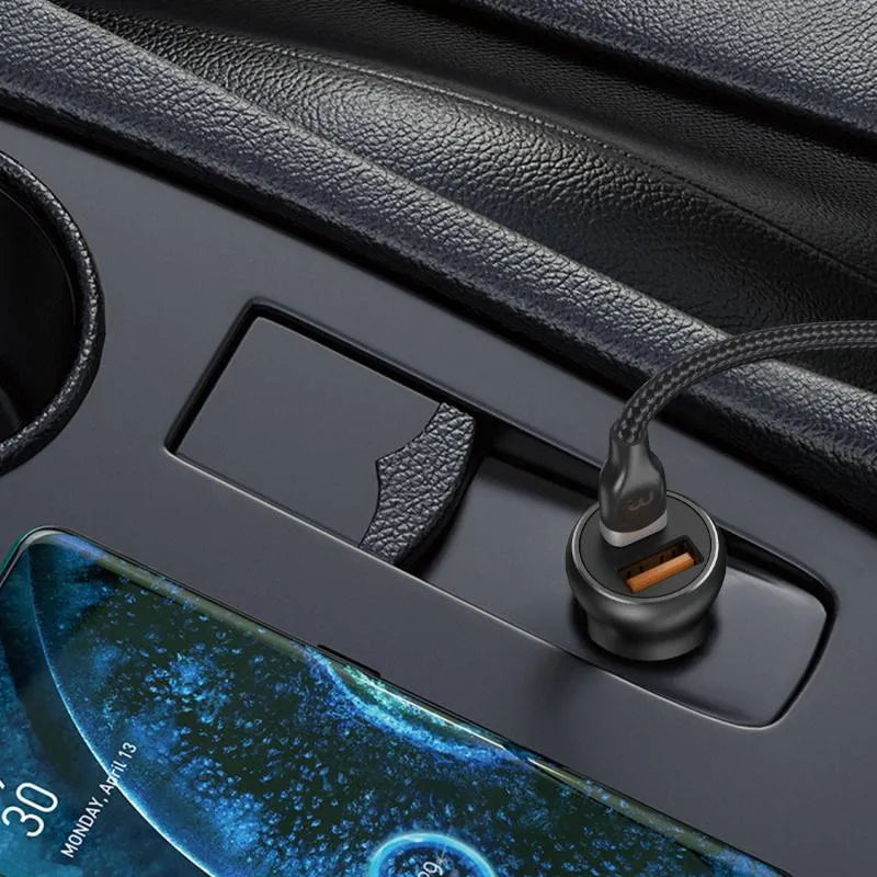 2 - in - 1 Dual Port Fast Charging Car Charger with 6ft USB - C CableMyBat Pro